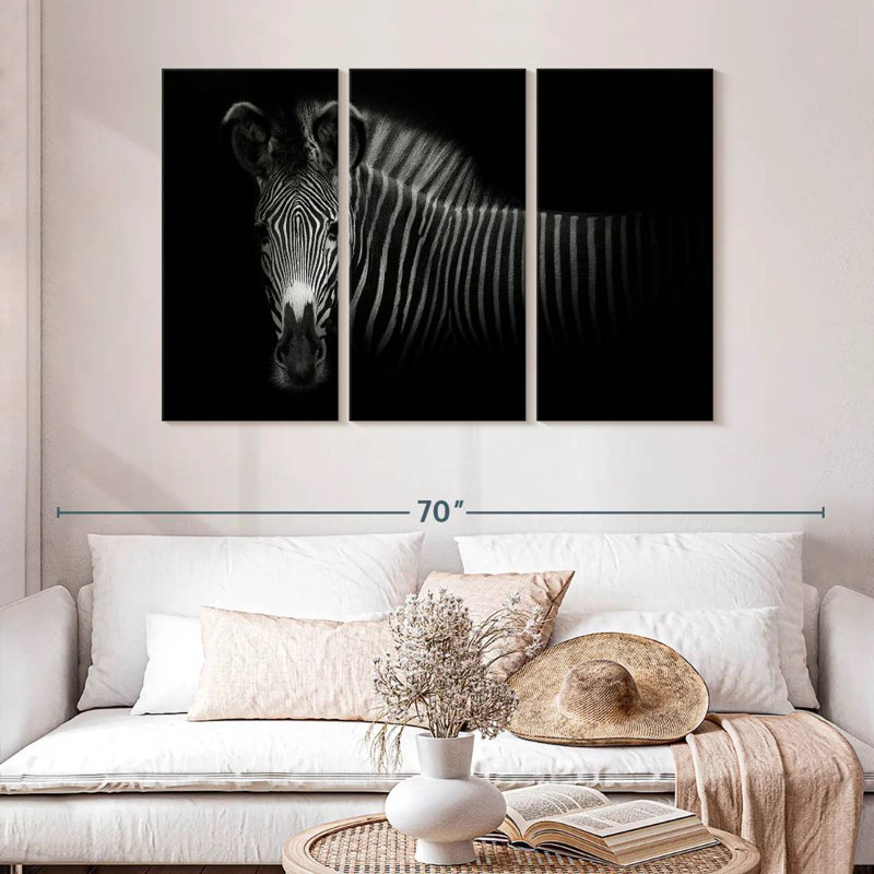 Zebra In The Dark, 32" H x 50" W