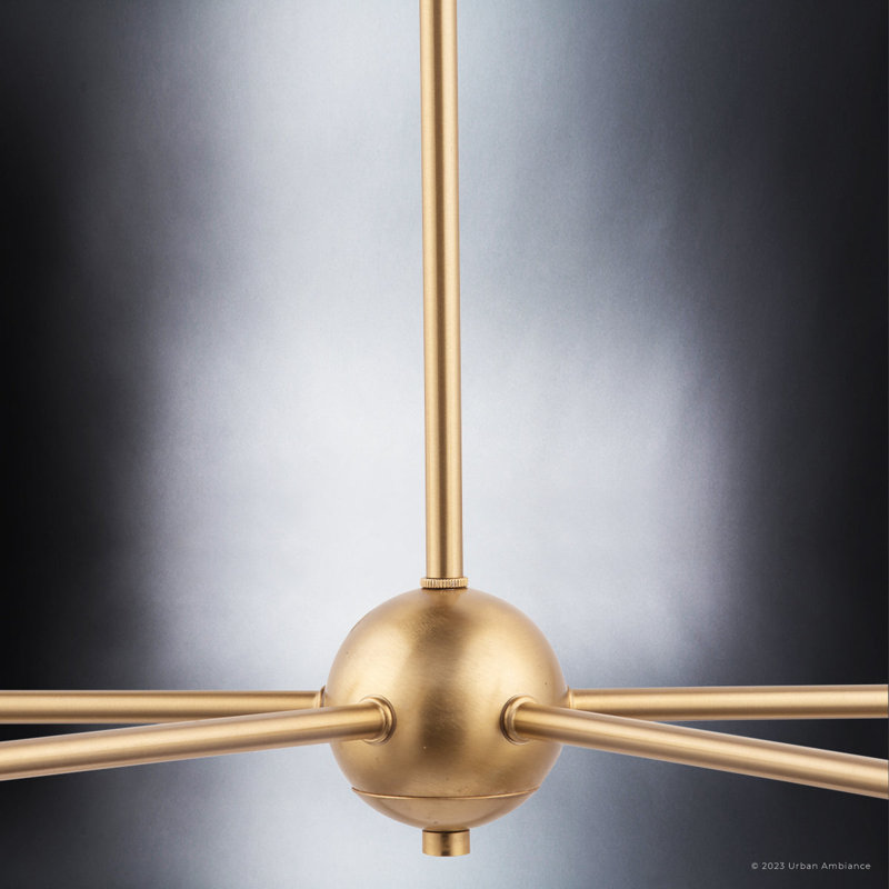 Lustre linéaire moderne Spoutnik Moli, H 12,8 po x l 24,8 po x P 24,8 po, 10