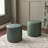 18" Wide Faux Leather Round Upholstered Ottoman Set Of 2-1255653674