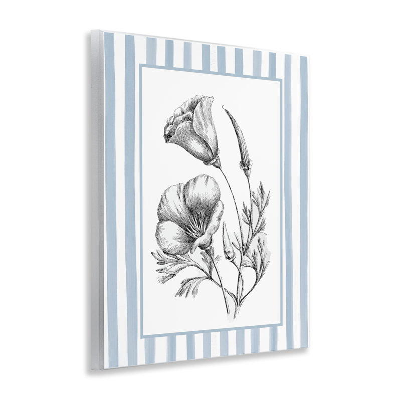 «Blossoming Flowers on Stripes», plaque murale avec lettres et lignes