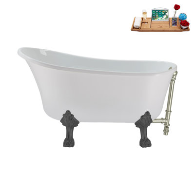 51.2'' x 25.6'' Freestanding Soaking Acrylic Bathtub