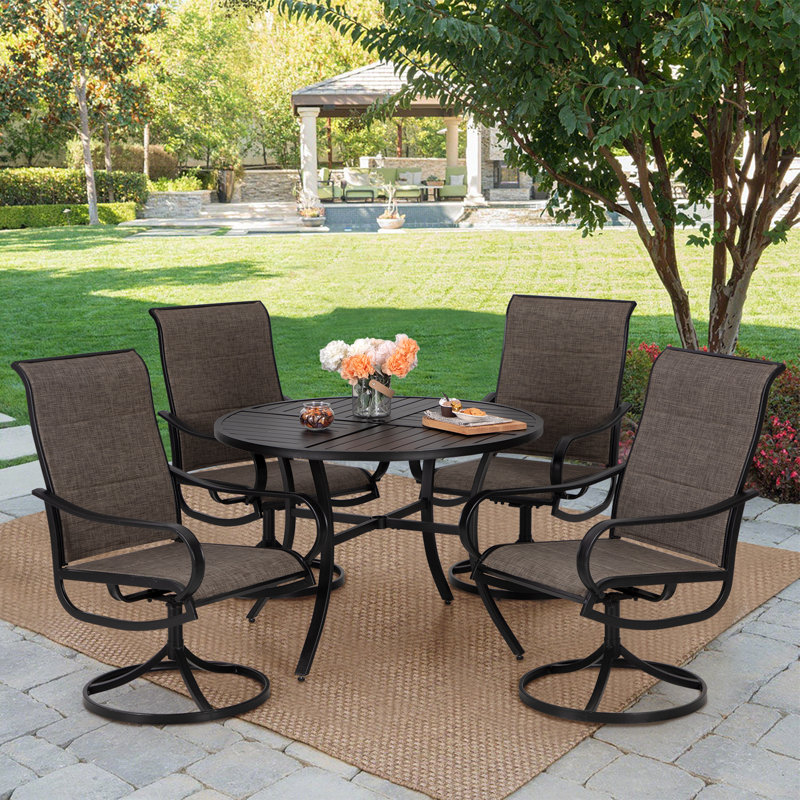 Alyah 4 - Person Patio Dining Set with Round Table