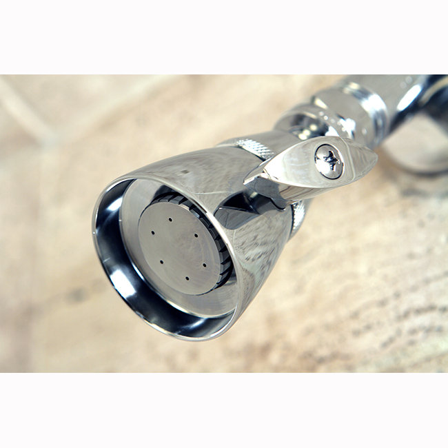Pomme de douche ronde en laiton à jet réglable de 1 3/4 po Kingston, Chrome poli