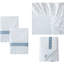 Ensemble de draps en coton brodé Greek Key, ensemble de literie 4 pièces avec drap-housse 16 pouces-125372410-125372412