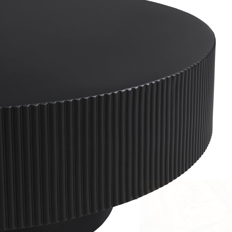 Table basse ronde avec base robuste, Noir