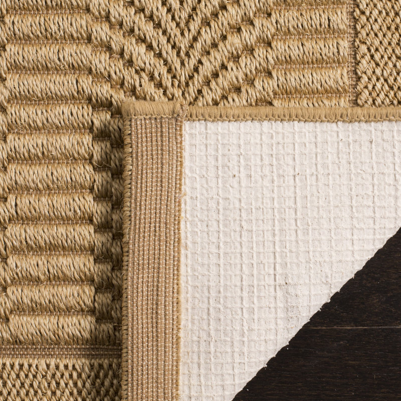 Tapis géométrique en jute et sisal Chateaux, Rectangle 8 pi x 10 pi