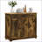 Sideboard with Solid Wood Countertop, Modern Rustic Brown Storage Cabinet | 3 Drawers, 2 Doors | Engineered Wood Frame