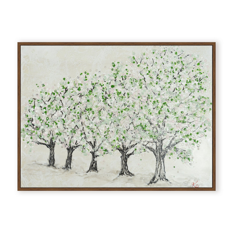 Nature Inspired "Springtime Serenity" Canvas Wall Art By , 30" H x 40" W, Framed Matted Print, Beige