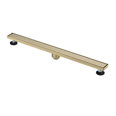Drain de douche linéaire de 36 pouces avec couvercle amovible, drain de plancher de douche en acier inoxydable 304 avec crépine et pieds de nivellement