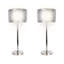 Lampe de table Crystal Elegance - nickel poli et cristal transparent - ensemble de 2