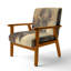 Fauteuil d'appoint rembourré de style campagne moderne «Gravo - Into The Wild Gold Buffalo»-795104561