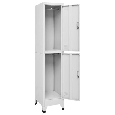 Locker Grey Steel Medium Locker Cabinet Rectangular Industrial Storage Organizer Durable Build