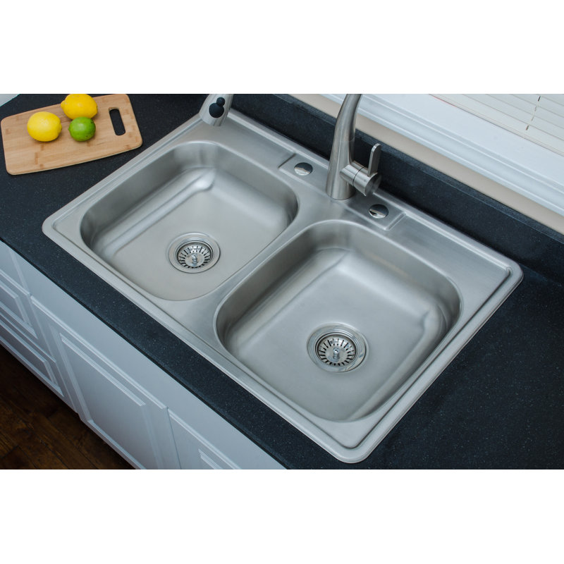 Specialty Series 33'' L Double Bowl Stainless Steel Kitchen Sink