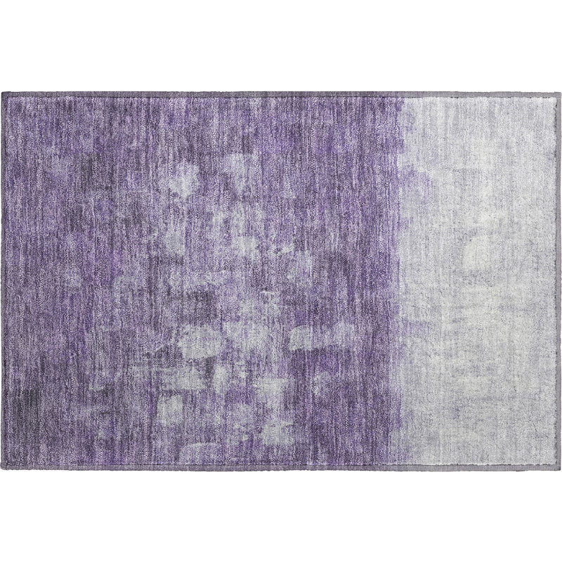 Premium Machine Washable Mayfield Abstract Rug, 1'8" x 2'6", Purple