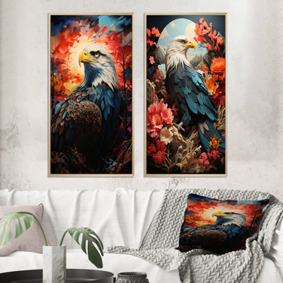 " Western Canyon Eagle Echoes Papercut " 2 - Pieces