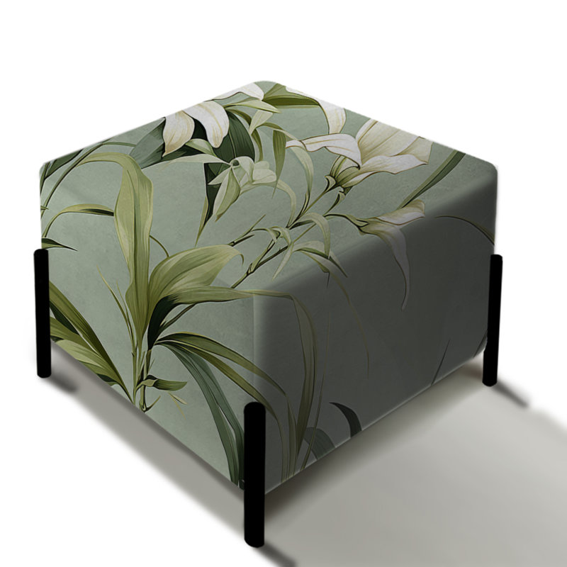 Bamboo Fusion Tropical Motif - Repose-pieds carré Tropical