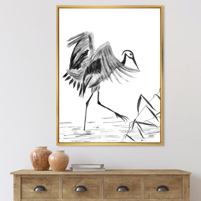 Grue japonaise japonaise - peinture sur toile