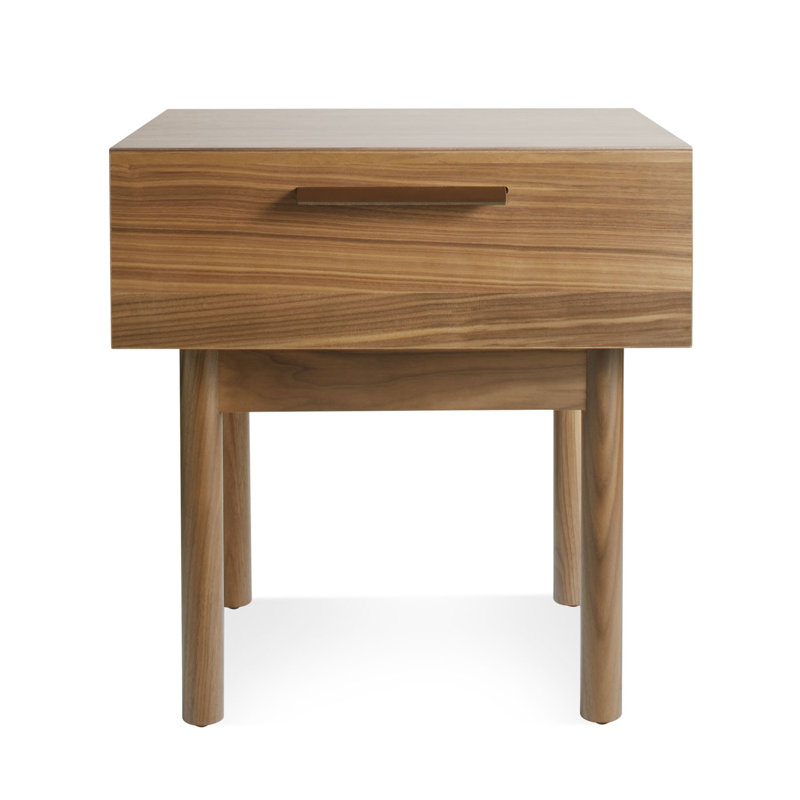 Table de chevet Shale, Noyer