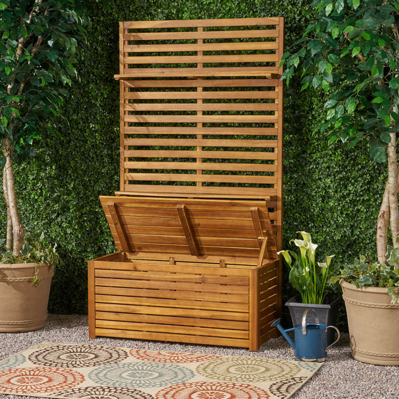 Banc en bois avec support de rangement surélevé - l 37,33 po x H 66,03 po x P 17,51 po