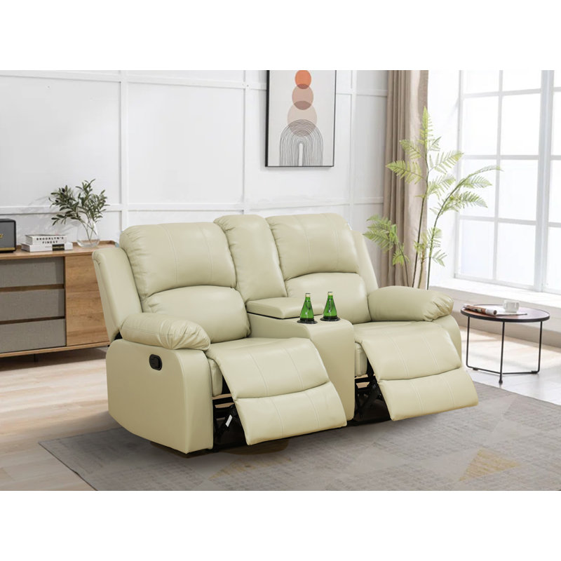Larain Recliner, Beige Cotton Blend