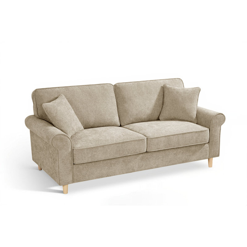 Freddie 3 Seater Chenille Sofa, Beige