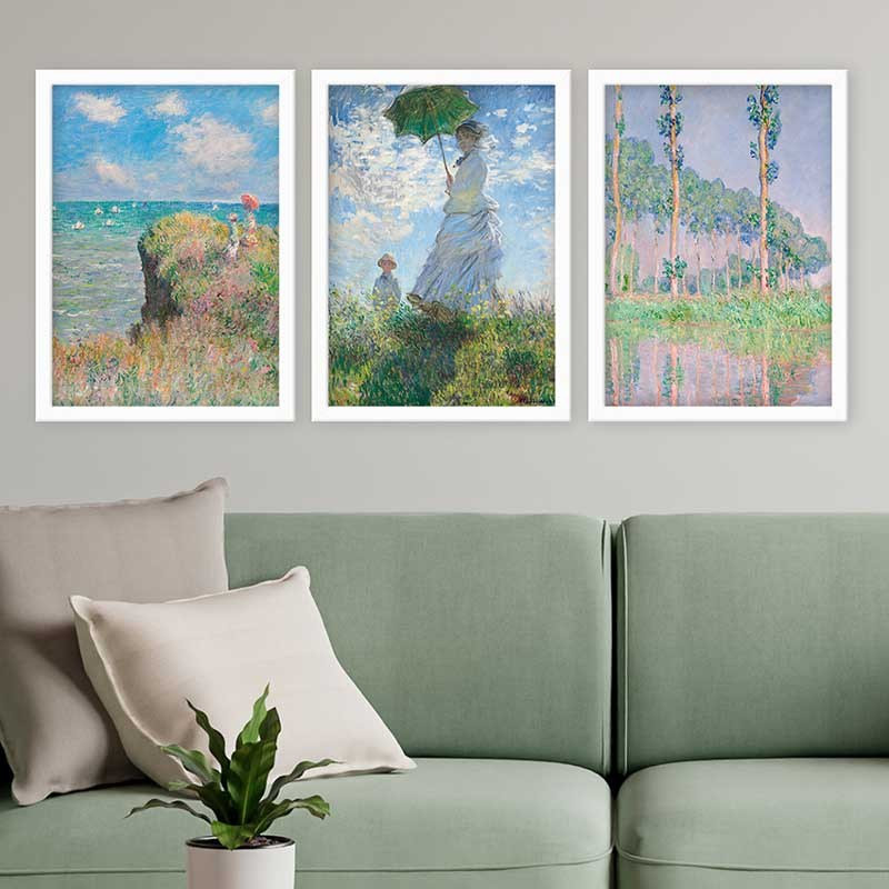 Stunning Decorative Framed Painting Set (3 Pieces), 21.7 x 29.5 Inches Each | 100% Wooden Frame with 0.8 Inch Polystyrene | UV Digital Printing | Perfect for Living Room, Office & Gallery Wall Decor