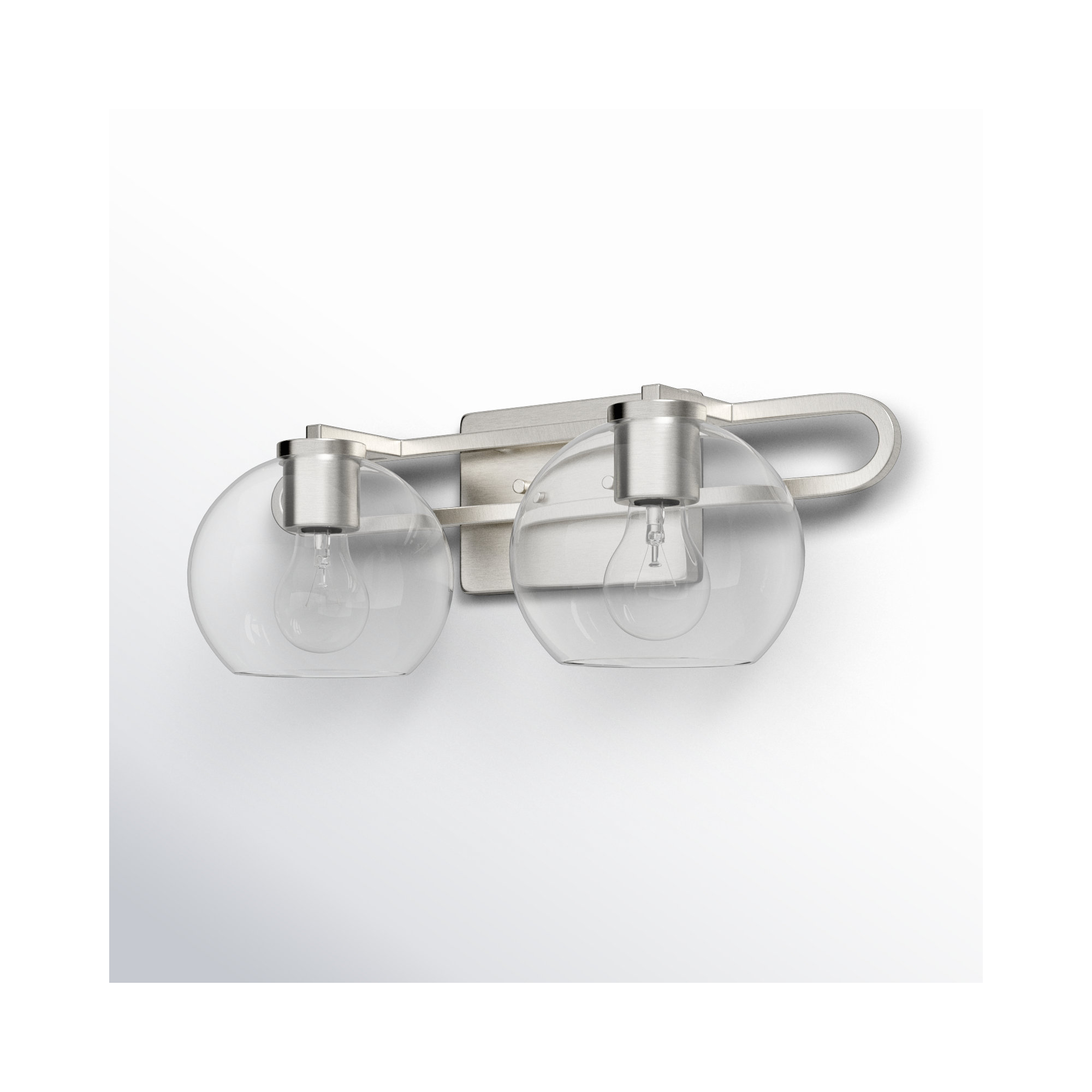 Eveline 4 Light Transparent Dimmable Vanity Light, 2, Brushed Nickel, 7.63"H x 19.75"W x 8.38"D