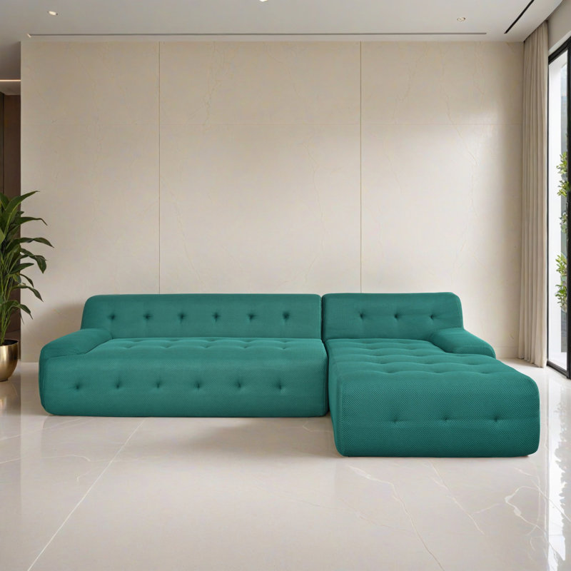 Canapé-lit modulaire 2 pièces pour salon, Polyester vert