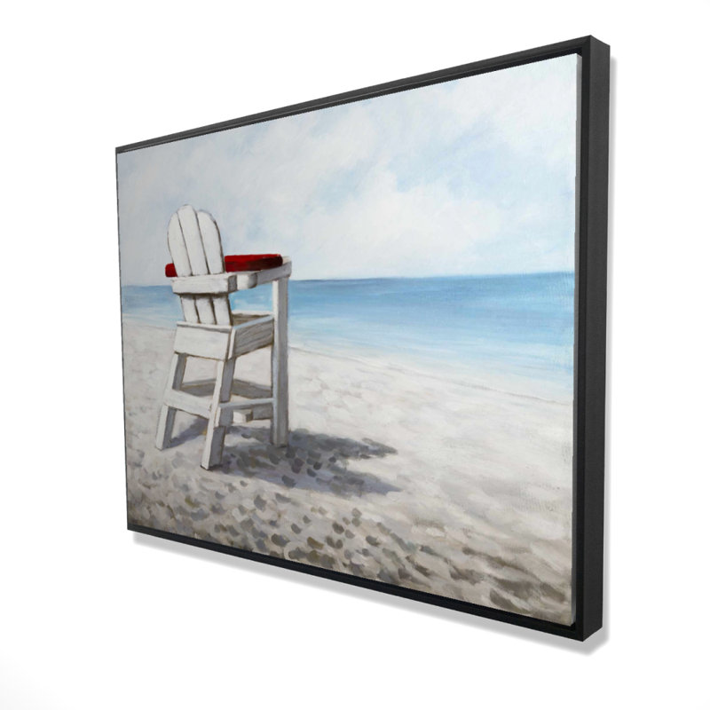 Reproduction de chaise de plage blanche sur toile