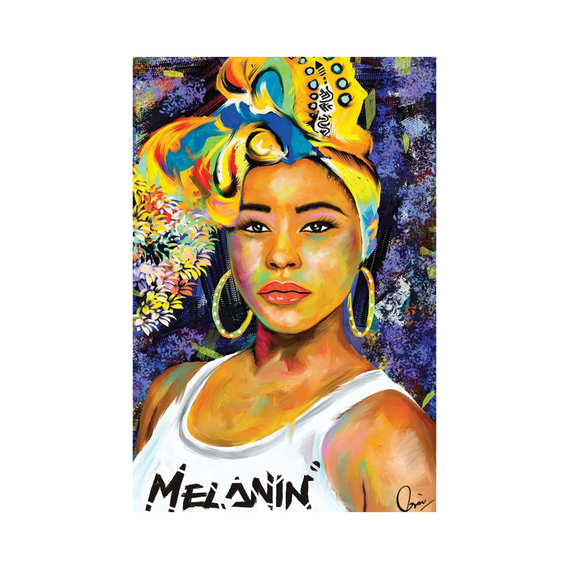 «Wraraps in Melanin» par Crixtover Edwin - impression sur toile tendue, H 26 po x l 18 po x 1,5 po