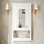 Armoire de salle de bain 35 po avec miroir, armoire à pharmacie murale avec tablette ouverte, armoire de rangement avec porte à miroir