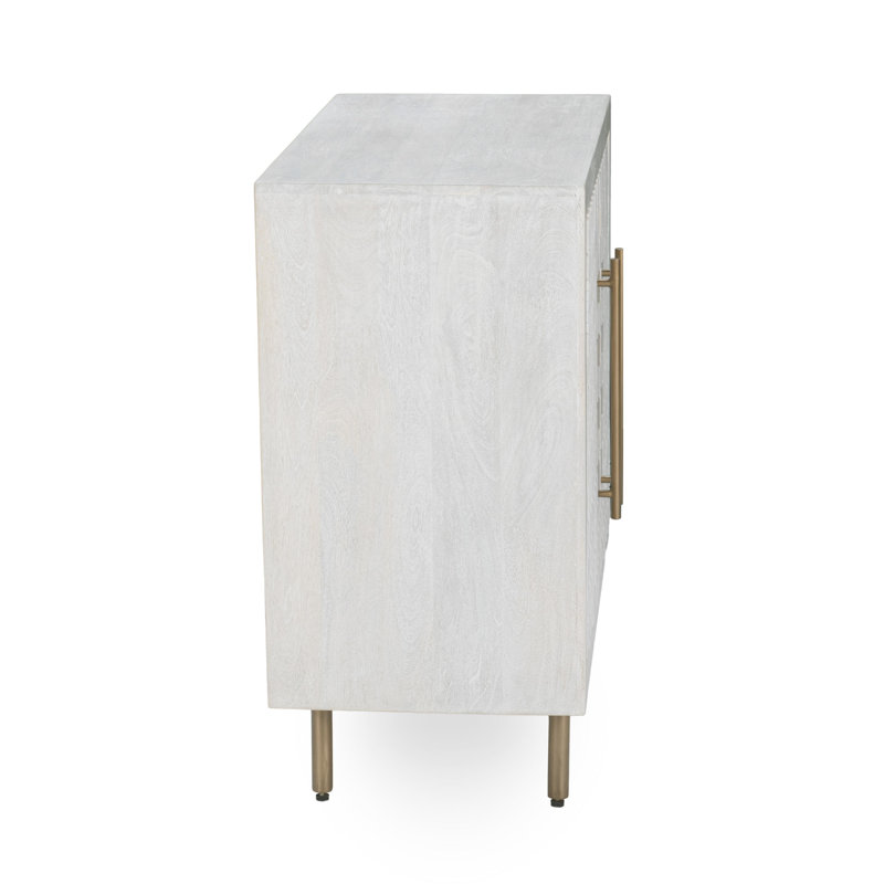 Norwood Mango Wood Cabinet, White Wash