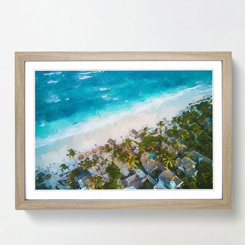 Washed up in Tulum Mexico in Abstract - Picture Frame Graphic Art Print, 50cm H x 76cm W x 2cm D, Oak