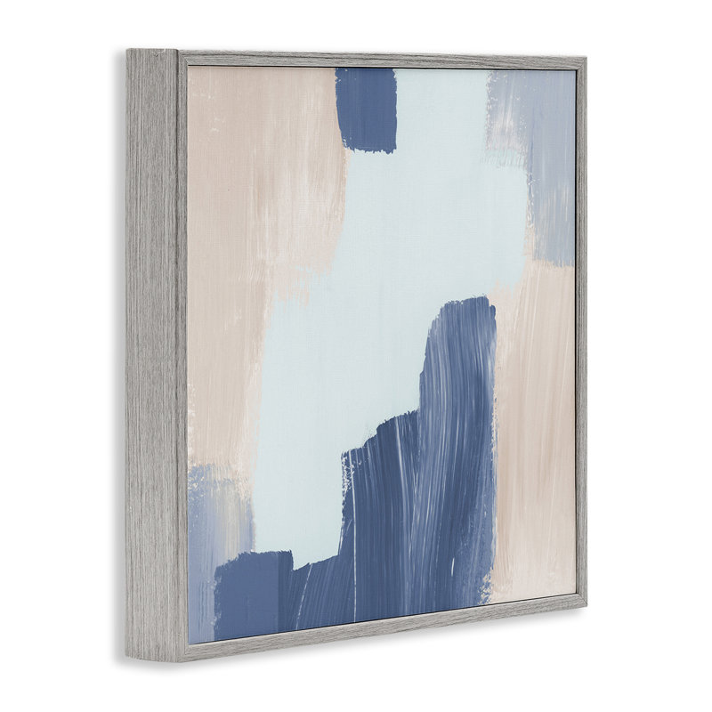 «Blue Layered Paint Strokes», art de la giclée encadrée par Lucille Price, Estampe numérique Farmhouse, H 12 po x l 12 po