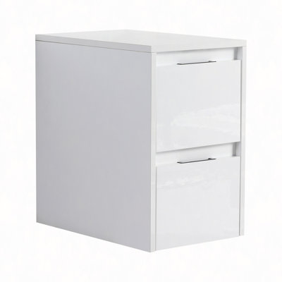 Armoire de salle de bain 12 po, 2 tiroirs à fermeture en douceur, montage flottant (emballage KD)