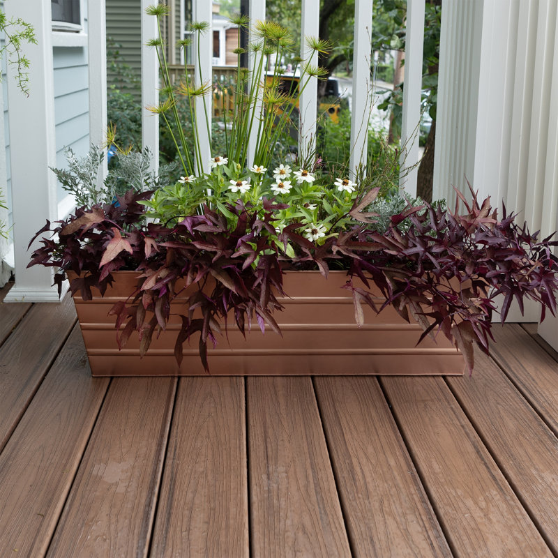 Cohen Metal Window Box Planter, Large, Orange
