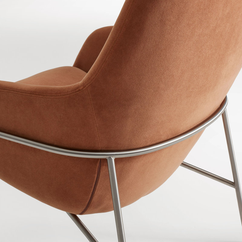 Acre Armchair, Copper Velvet, Stainless