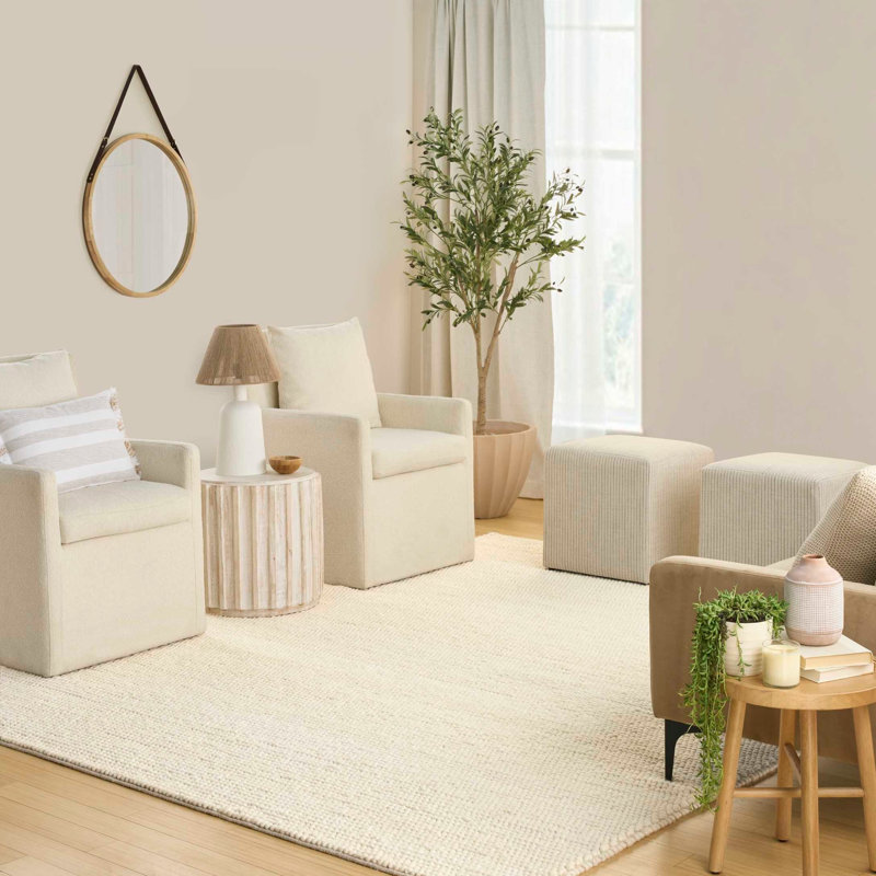DKNY Pure Knots Ivory Modern Indoor Rug, Ivory, Rectangle 7'9" x 9'9"