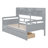 Daybed, Wood Slat Support, With Bedside Shelves And Two Drawers, Gray-1676046563