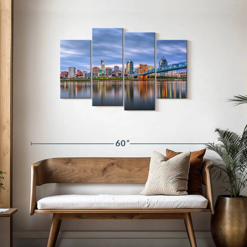 Keesha Cincinnati River Skyline, 27" H x 43" W