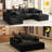 137" Comfy Cloud Couch, Modular U Shaped Sectional Sofa With Chaise And Ottoman-472686442