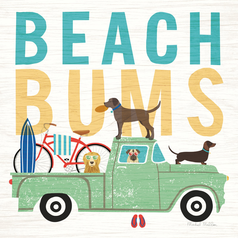 Beach Bums Truck I Square, H 12 po x l 12 po x P 1,25 po