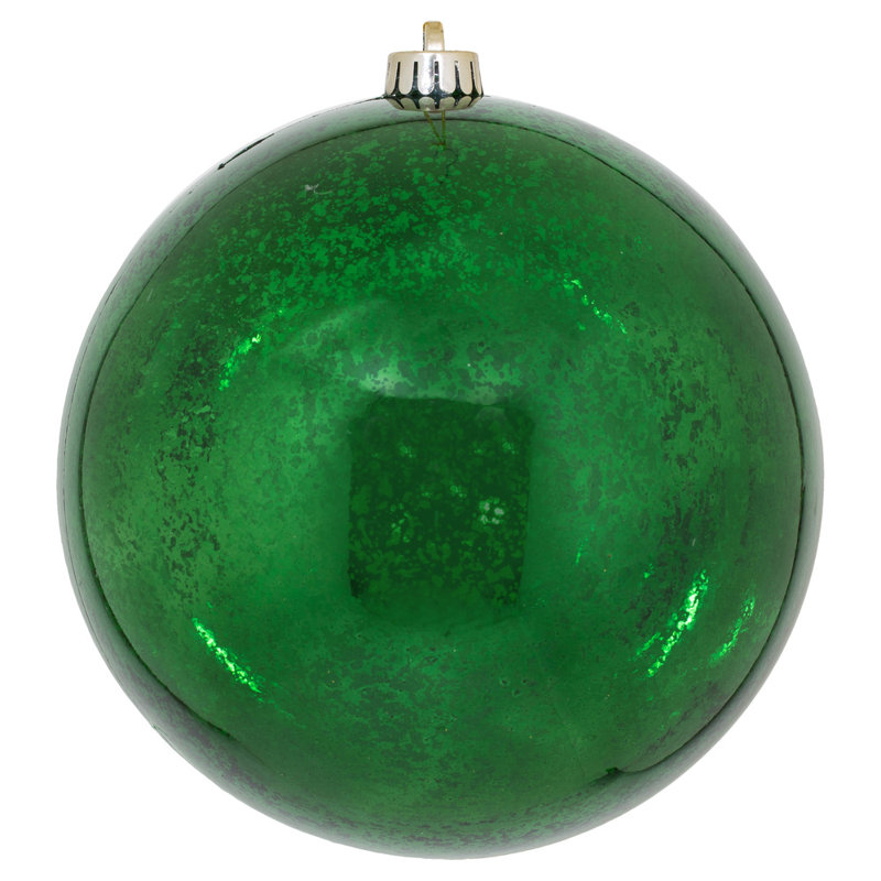 Ornement boule de mercure brillant, Émeraude, H 6 po x l 6 po x P 6 po