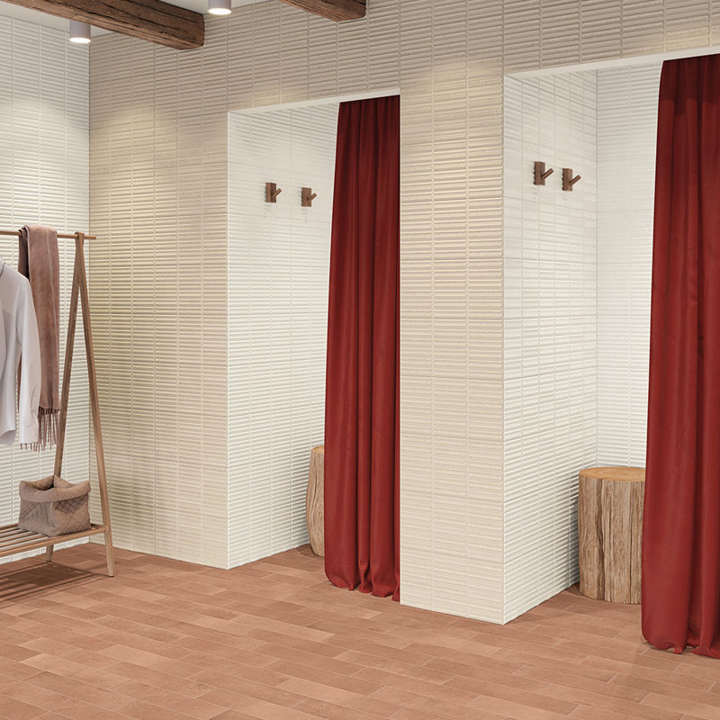 Groove 8X16 Fluted Ceramic Wall Tile, White