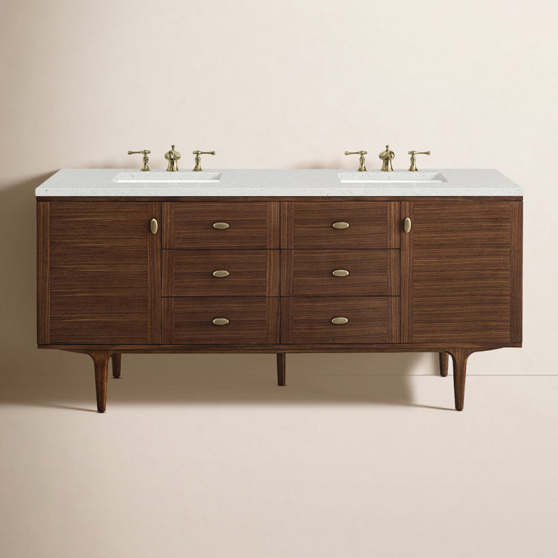 Curiel Double Bathroom Vanity Set, Lime Delight, 8" Widespread, 72"
