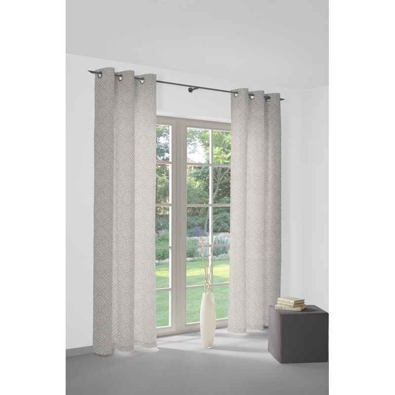 Abelard Room Darkening Curtains Single Panel, 255cm H x 132cm W, Brown