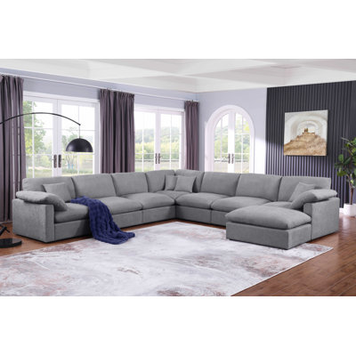 Canapé modulaire en coin surdimensionné de 8 pièces de 145 po