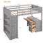 Lit mezzanine simple avec échelle, tablettes et bureau-96338629