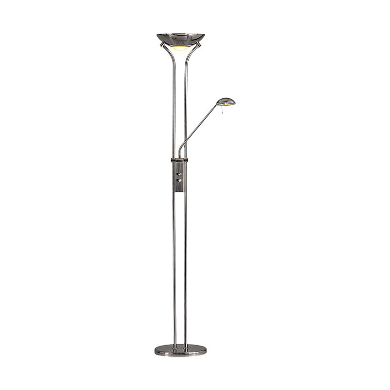 Tracee 183cm Torchiere Floor Lamp, Satin Silver