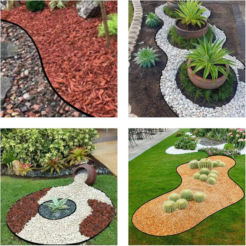 10cm H x 2000cm W Polyethylene Plastic Lawn Edging